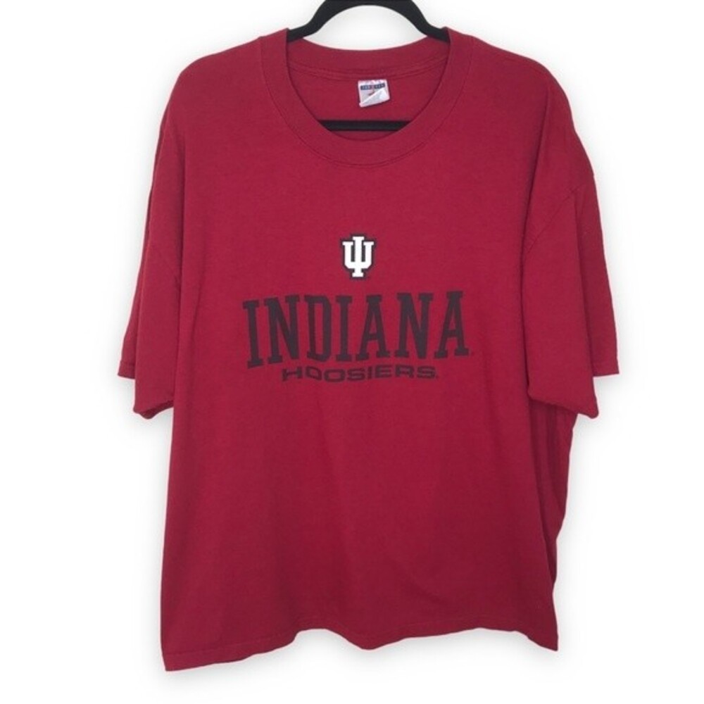 Jerzees Indiana Hoosiers Crew Neck Short Sleeve Red T Shirt Men's Size 2X NCAA